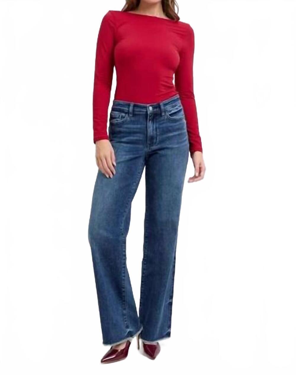 NEW JUDY BLUE raw hem mid rise jeans in dark wash